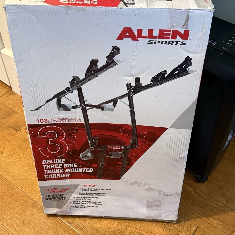 Allen Sports Deluxe 3 Bike Trunk Mount Car Rack Bicycle Carrier 103DB Foldable